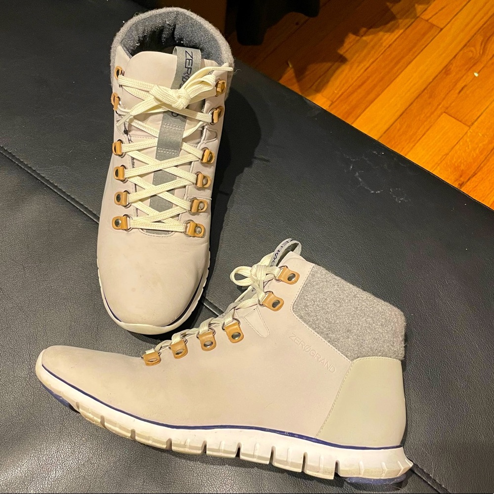 Cole Haan Grand Zero Waterproof sneaker athletic high top ties LEATHER winter 9